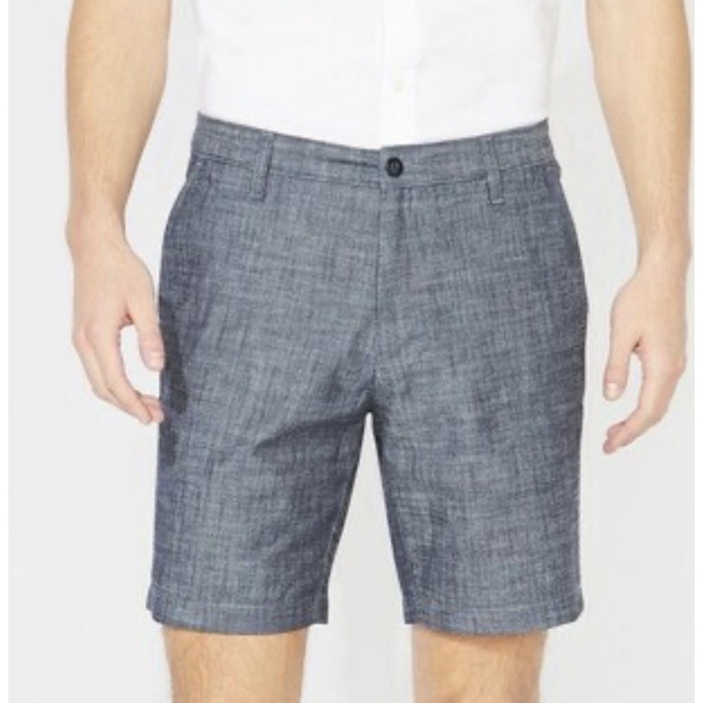 Nautica Flat Front Chambray Shorts‎ Mens 56W Big & Tall Indigo Blue Cotton
